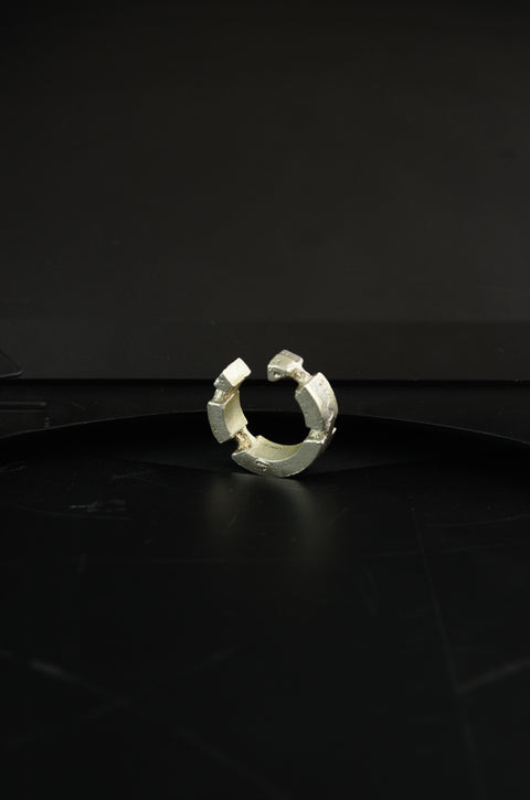 Textured Unisex Silver Ring