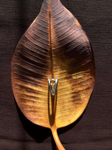 Silver ring with citrine gemstone